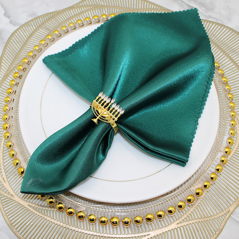 6Pcs Hanukkah prstenovi za salvete Rhinestone Chanukah držač za salvete za Menorah Židovska zabava Dekoracija za blagovaonski stol HWC277