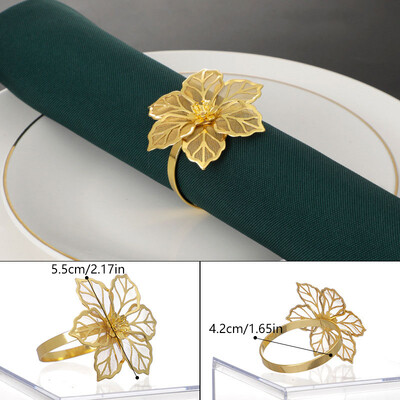 Prsten za salvete s cvjetnim uzorkom Metalna zlatna kopča za salvete Ukras za stol Ručno izrađeni izdubljeni salvete Držač za ručnike Dekoracija za kućnu zabavu