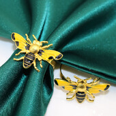 6kom Pčele prstenovi za salvete Metalni zlatni držači za salvete za postavljanje stola Dekoracija za večeru i vjenčanje Ljetni praznični dekor za tuširanje djeteta