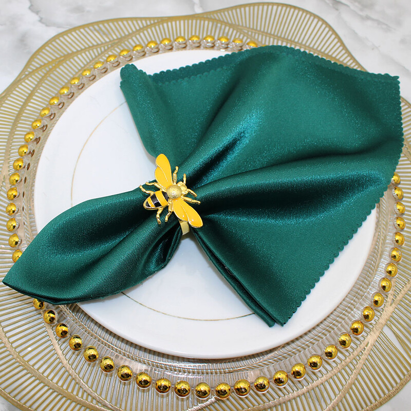 6kom Pčele prstenovi za salvete Metalni zlatni držači za salvete za postavljanje stola Dekoracija za večeru i vjenčanje Ljetni praznični dekor za tuširanje djeteta