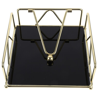 Vintage salvešu turētājs Dzelzs papīra dvieļu galddatora uzglabāšanas kastīte kartona plaukts (zelts) Salvetes galda kokteiļu pusdienu turētājiem Sākums