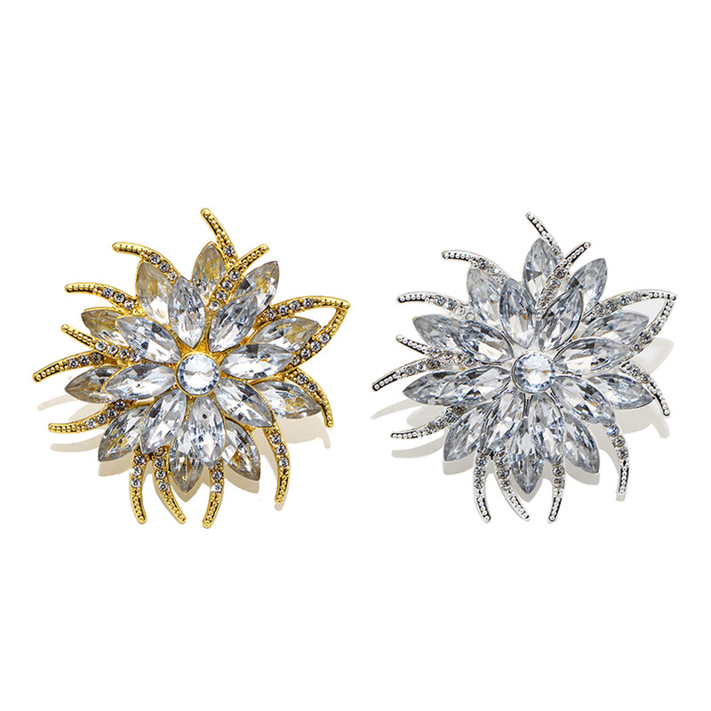 6Pcs Cvjetni prstenovi za salvete s kristalnim cvijetom Držači kopči za salvete za vjenčanje, blagdanske zabave Dekor stola Božićni dar