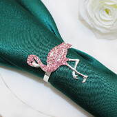 6Pcs Pink Flamingo Prstenovi za salvete Rhinestone Flamingo Držač salveta za Luau Party Tropical Party Decor Table HB254
