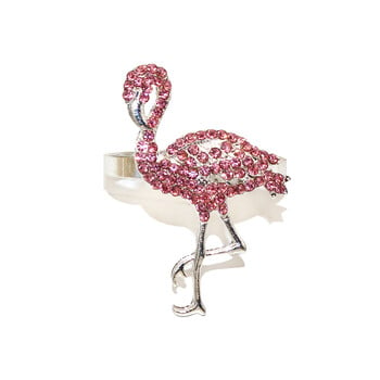 6 τμχ Δαχτυλίδια για χαρτοπετσέτες ροζ Flamingo Rhinestone Flamingo θήκη για χαρτοπετσέτα Luau Party Tropical Party Decor HB254