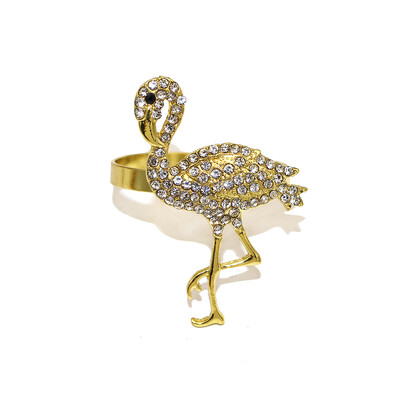 6Pcs Pink Flamingo Prstenovi za salvete Rhinestone Flamingo Držač salveta za Luau Party Tropical Party Decor Table HB254