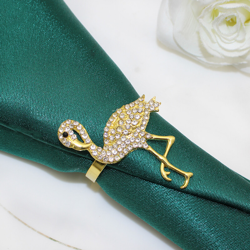 6Pcs Pink Flamingo Prstenovi za salvete Rhinestone Flamingo Držač salveta za Luau Party Tropical Party Decor Table HB254