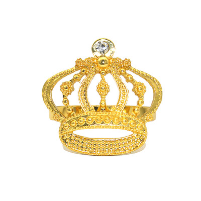 6Pcs Krunski prstenovi za salvete Metalni zlatni držač za salvete Postavka stola za vjenčanje Rođendan Banket Božićna večera HB123