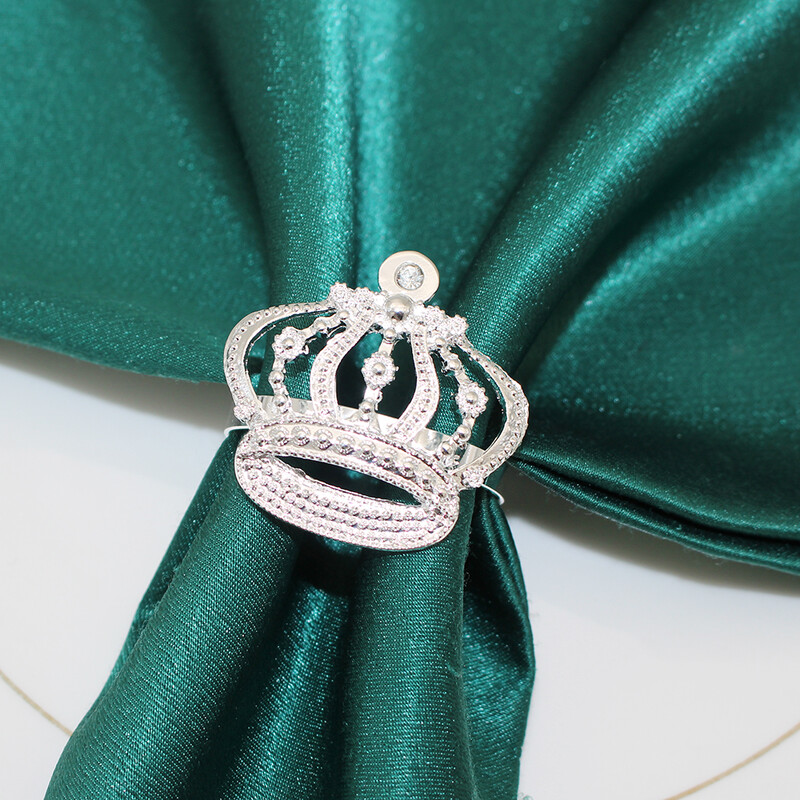 6Pcs Krunski prstenovi za salvete Metalni zlatni držač za salvete Postavka stola za vjenčanje Rođendan Banket Božićna večera HB123