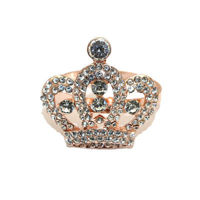 6Pcs Diamond Crown Prstenovi za salvete Rhinestone Crystal Crown Držač salveta za rođendansku proslavu Svadbeni ukras stola (srebrni)