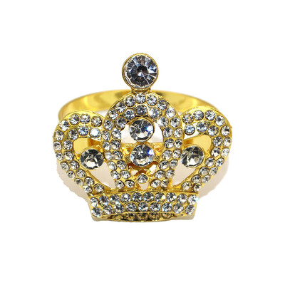 6Pcs Diamond Crown Prstenovi za salvete Rhinestone Crystal Crown Držač salveta za rođendansku proslavu Svadbeni ukras stola (srebrni)