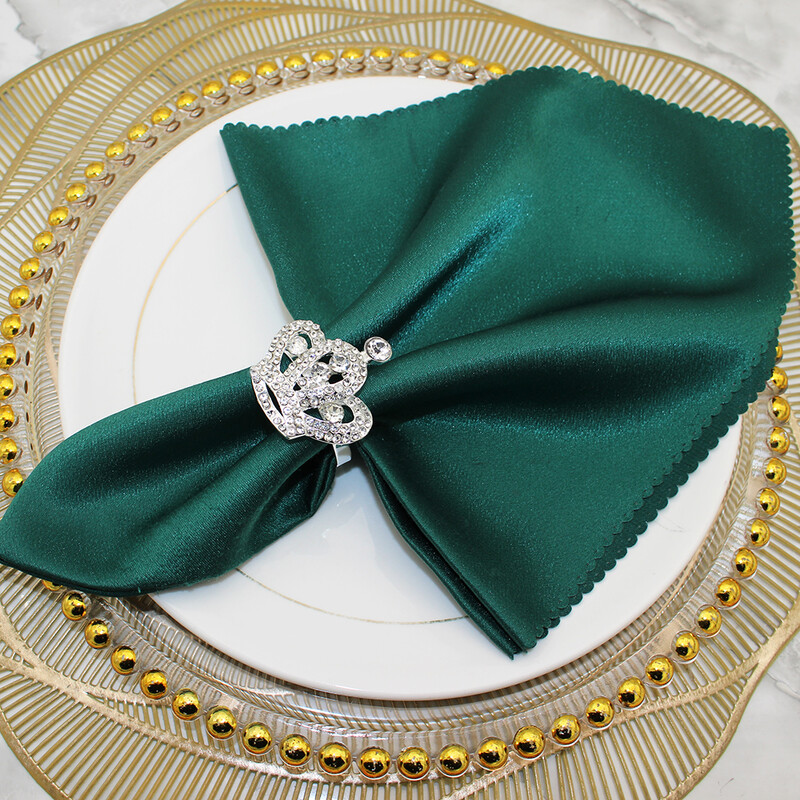 6Pcs Diamond Crown Prstenovi za salvete Rhinestone Crystal Crown Držač salveta za rođendansku proslavu Svadbeni ukras stola (srebrni)