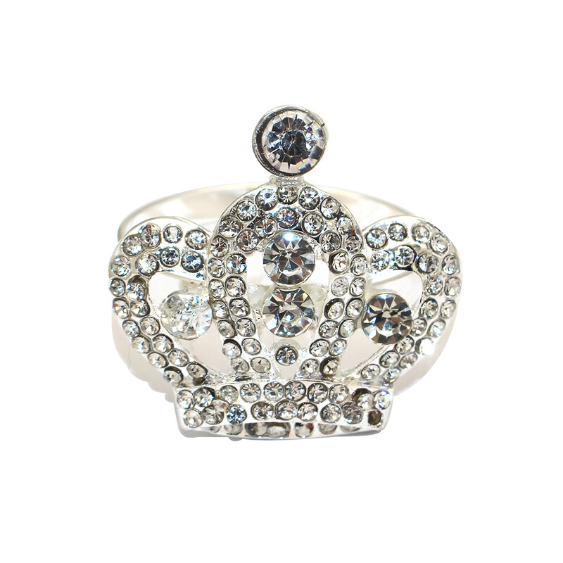 6Pcs Diamond Crown Prstenovi za salvete Rhinestone Crystal Crown Držač salveta za rođendansku proslavu Svadbeni ukras stola (srebrni)