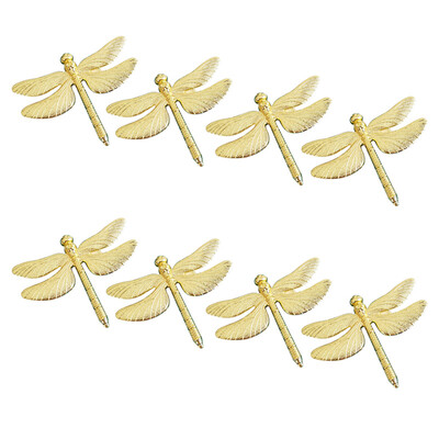 8PCS Dragonfly Пръстен за салфетки Златен Направи си сам Хотел Сватбен банкет Маса Дисплей Метална катарама за салфетки Коледна украса