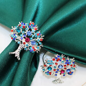 4Gb Jauns dzīvības koks salvešu gredzeni Ziemassvētku eglītes salvešu turētāju sprādzes fen šui dekorēšanai mājas pusdienu galda dekorēšanai HB217