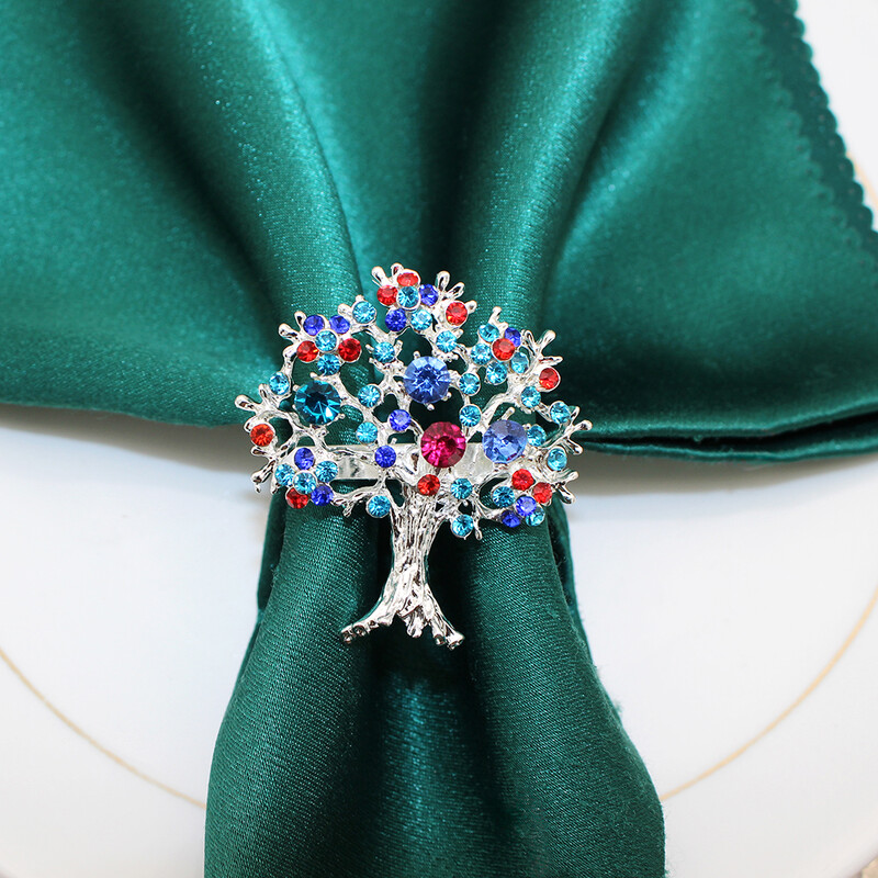 4Gb Jauns dzīvības koks salvešu gredzeni Ziemassvētku eglītes salvešu turētāju sprādzes fen šui dekorēšanai mājas pusdienu galda dekorēšanai HB217