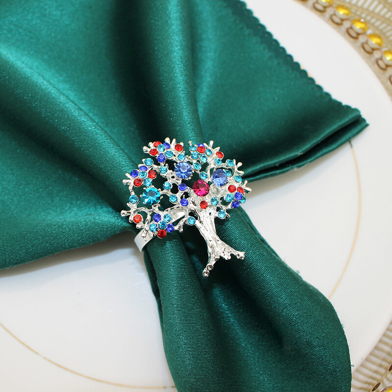 4Gb Jauns dzīvības koks salvešu gredzeni Ziemassvētku eglītes salvešu turētāju sprādzes fen šui dekorēšanai mājas pusdienu galda dekorēšanai HB217