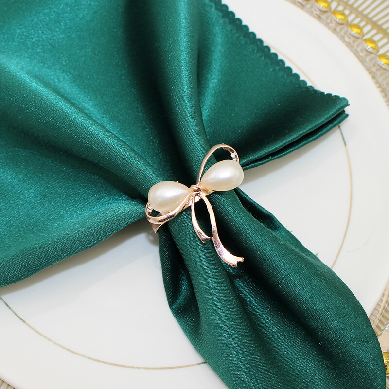 6Pcs Mašna Prsten za salvete Biserni držač za salvete Zlatni prsten za ubruse za vjenčanje Dan zahvalnosti Božić Obiteljsko okupljanje Rođendanski ukras