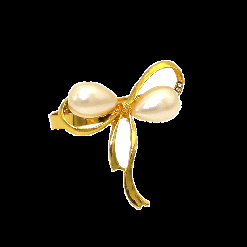 6Pcs Mašna Prsten za salvete Biserni držač za salvete Zlatni prsten za ubruse za vjenčanje Dan zahvalnosti Božić Obiteljsko okupljanje Rođendanski ukras