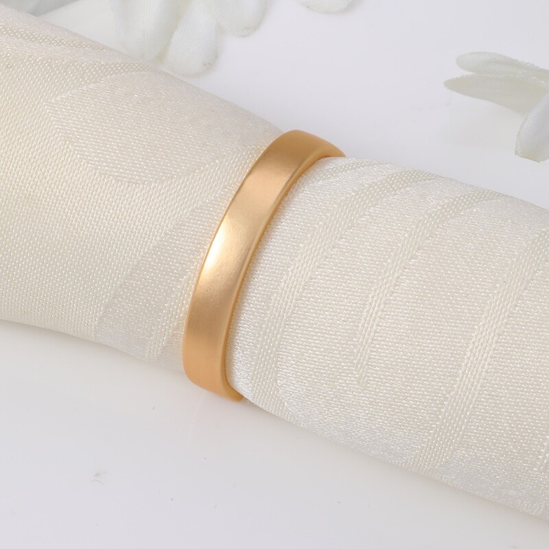 12kom Prstenovi za salvete od nehrđajućeg čelika Mat zlatni polukružni prsteni za salvete Metalni držač prstena za salvete Moderna minimalistička kopča u obliku slova D