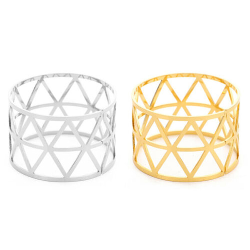 6x dzelzs salvešu gredzeni kāzu dvieļu turētājs sprādzes vakariņu galda ballīte