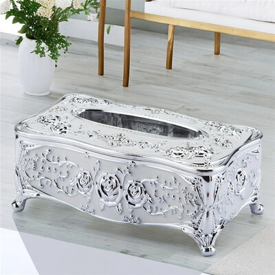 Zlatni ukrasni držač kutije za maramice pravokutna kvadratna kutija za maramice držač za ubruse ukras za dom pogodan za kupaonicu, spavaću sobu,