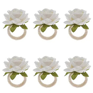 6kom Ručni rad Kopča za ručnik u obliku crvene ruže Prsten za salvete Svadbena zabava Valentinovo Hotelski stol Dekor Metal Zlatni držač za salvete