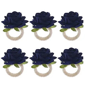 6kom Ručni rad Kopča za ručnik u obliku crvene ruže Prsten za salvete Svadbena zabava Valentinovo Hotelski stol Dekor Metal Zlatni držač za salvete