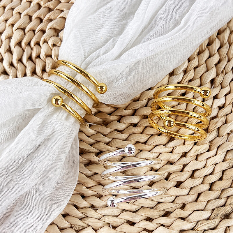 Izuzetan zlatni prsten za salvete Metalni prsteni za salvete za vjenčanje Rođendan Božićna večera Hotelski stol Dekoracija Držač za salvete