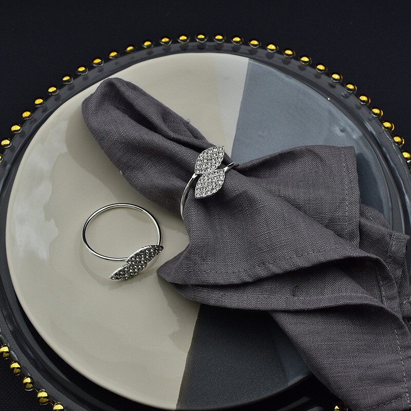 6 бр. Сватбен пръстен за салфетки Декорация на маса Парти Салфетки със стрази Сватбени държачи за салфетки Пръстени Хотелски катарами Банкетни листа Форма