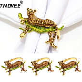 6kom Novi leopard prsten za salvete, zlatni držač za prstenove za salvete sa životinjama, metalna kopča za salvete za dom, blagdansku zabavu, dekoraciju stolova za vjenčanja