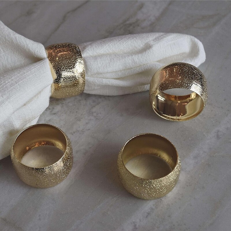 6 GAB zelta metāla salvešu gredzeni Eleganti kāzu salvešu turētāja gredzeni, kas lieliski piemēroti galda dekorēšanai.