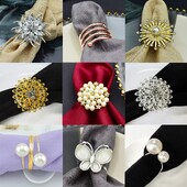 1kom metalni prsten za salvete od legure za vjenčanje Dekoracija stola Biserni držač za salvete Kopča Prsteni za vjenčane ručnike Dekorativni obiteljski stol za večeru