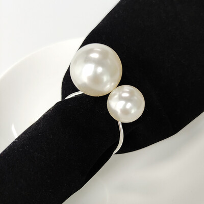 1kom metalni prsten za salvete od legure za vjenčanje Dekoracija stola Biserni držač za salvete Kopča Prsteni za vjenčane ručnike Dekorativni obiteljski stol za večeru