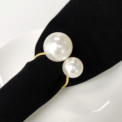 1kom metalni prsten za salvete od legure za vjenčanje Dekoracija stola Biserni držač za salvete Kopča Prsteni za vjenčane ručnike Dekorativni obiteljski stol za večeru