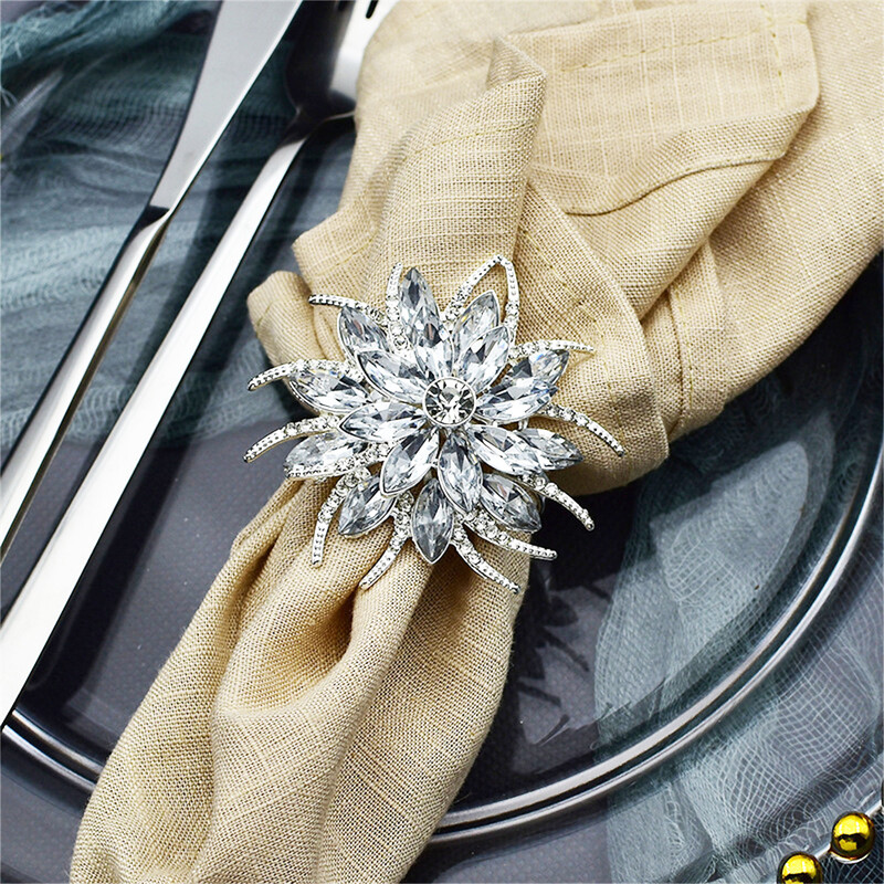 1kom metalni prsten za salvete od legure za vjenčanje Dekoracija stola Biserni držač za salvete Kopča Prsteni za vjenčane ručnike Dekorativni obiteljski stol za večeru