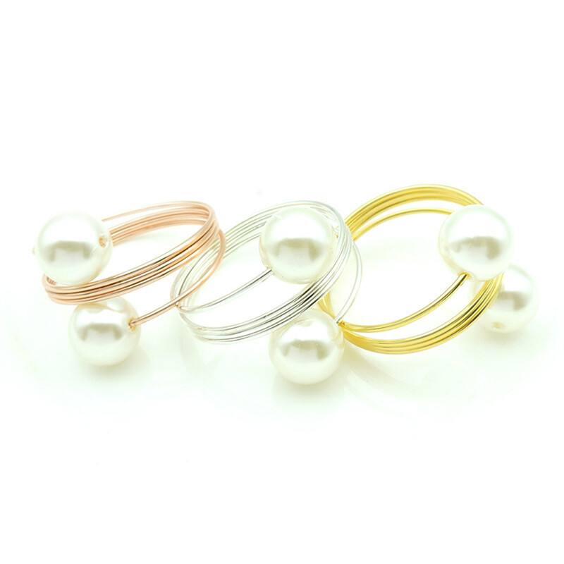 1kom metalni prsten za salvete od legure za vjenčanje Dekoracija stola Biserni držač za salvete Kopča Prsteni za vjenčane ručnike Dekorativni obiteljski stol za večeru