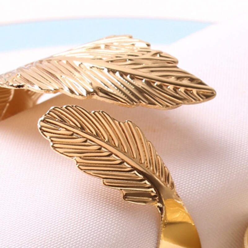 Prekrasan prsten za salvete u obliku listova Izvrsni svečani držač za salvete od legure na dodir za dom Porta guardanapo Servilleteros de mesa