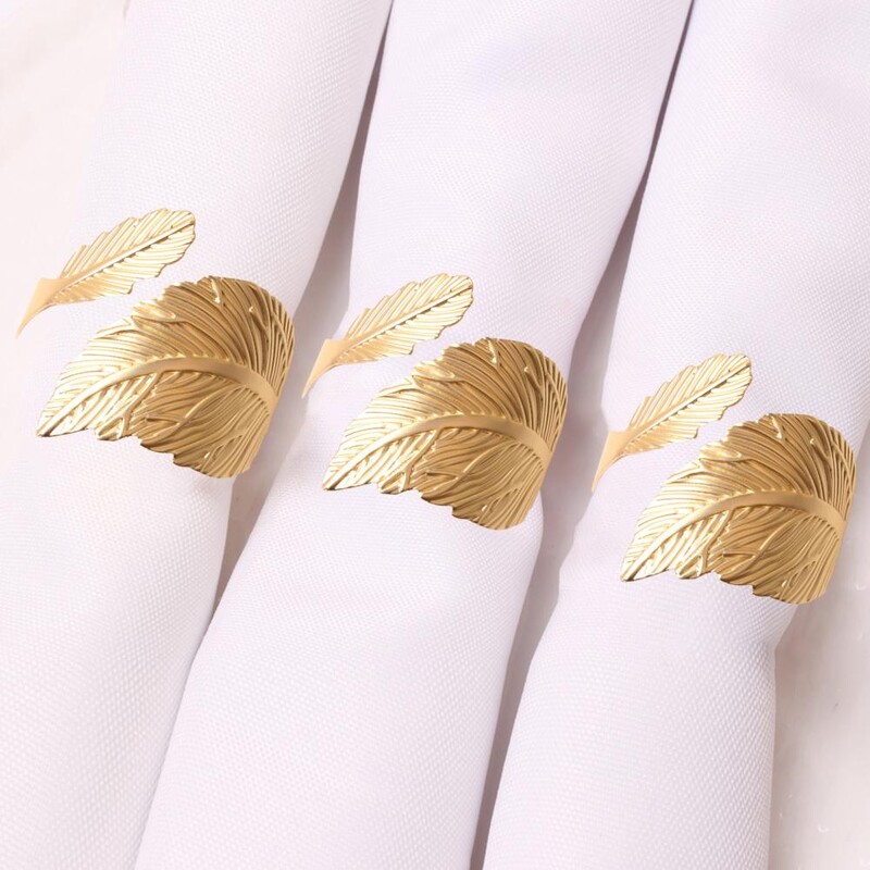 Prekrasan prsten za salvete u obliku listova Izvrsni svečani držač za salvete od legure na dodir za dom Porta guardanapo Servilleteros de mesa