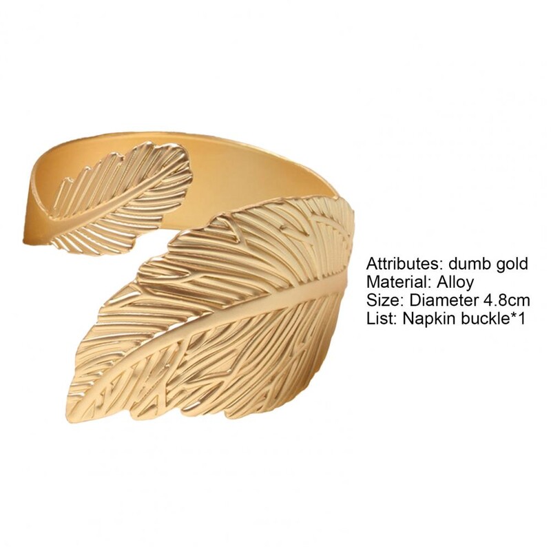 Prekrasan prsten za salvete u obliku listova Izvrsni svečani držač za salvete od legure na dodir za dom Porta guardanapo Servilleteros de mesa
