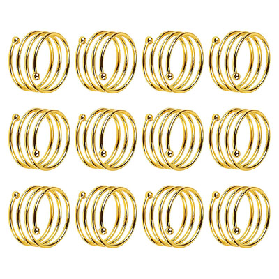 Set zlatnih prstenova za salvete od 12, set prstenova za salvete, metalni držači za salvete, kopča za platnene salvete za uređenje stola, vjenčanje