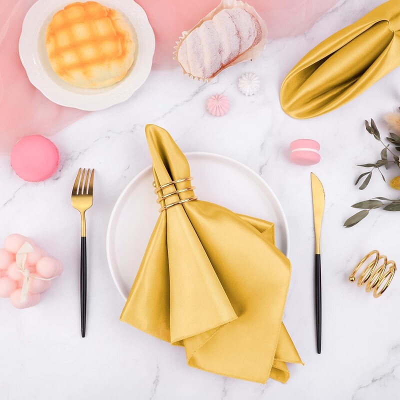 Set zlatnih prstenova za salvete od 12, set prstenova za salvete, metalni držači za salvete, kopča za platnene salvete za uređenje stola, vjenčanje