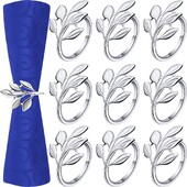 10PCS Zlatni prstenovi za salvete Elegantni metalni zlatni držač za salvete Stolni prstenovi za salvete za rođendansko vjenčanje Dekoracija blagovaonskog stola