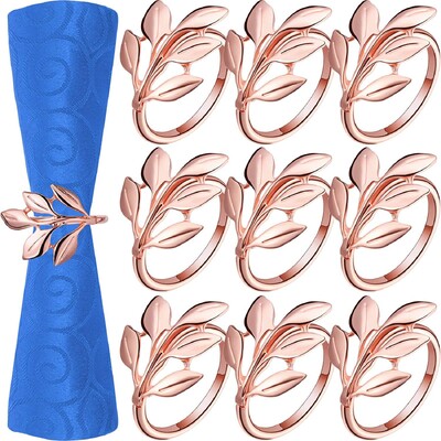 10PCS Zlatni prstenovi za salvete Elegantni metalni zlatni držač za salvete Stolni prstenovi za salvete za rođendansko vjenčanje Dekoracija blagovaonskog stola