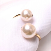 12 БР. Пръстени за салфетки с перли, пръстени за сватбени сервити, подчертани държачи за салфетки с U-образна форма за декорация на семейна маса за трапезария