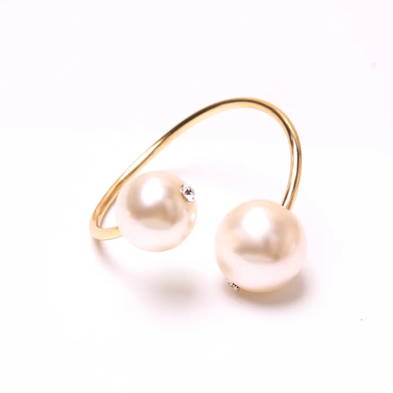 12 БР. Пръстени за салфетки с перли, пръстени за сватбени сервити, подчертани държачи за салфетки с U-образна форма за декорация на семейна маса за трапезария