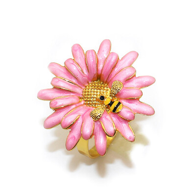 6 tk New Flower Bee Salvrätikurõngad Metallist Daisy Lilledega Salvrätikuhoidja Kuld Pulma Salvrätiku Pandlad Peo jaoks Kodu Lauakaunistus ERD14