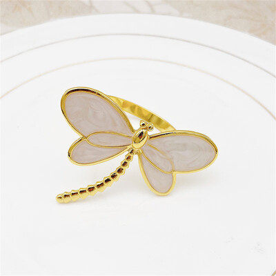 6 tk New Flower Bee Salvrätikurõngad Metallist Daisy Lilledega Salvrätikuhoidja Kuld Pulma Salvrätiku Pandlad Peo jaoks Kodu Lauakaunistus ERD14