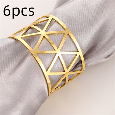 6gab salvešu gredzeni metāla kāzu dekorācijas kārta Individuāls dekoratīvs zelta galda dvieļu turētājs vakariņu aksesuāri statīvs Ser