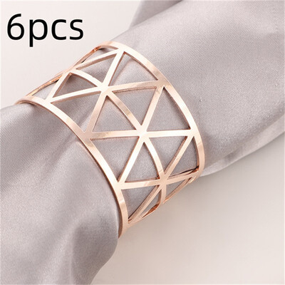 6gab salvešu gredzeni metāla kāzu dekorācijas kārta Individuāls dekoratīvs zelta galda dvieļu turētājs vakariņu aksesuāri statīvs Ser