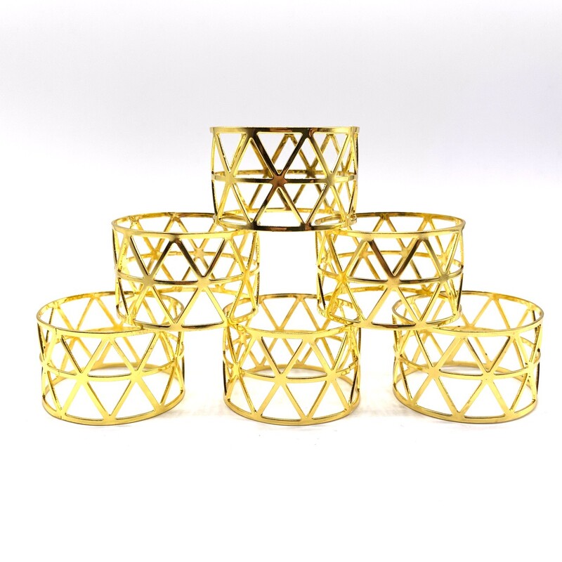 6gab salvešu gredzeni metāla kāzu dekorācijas kārta Individuāls dekoratīvs zelta galda dvieļu turētājs vakariņu aksesuāri statīvs Ser